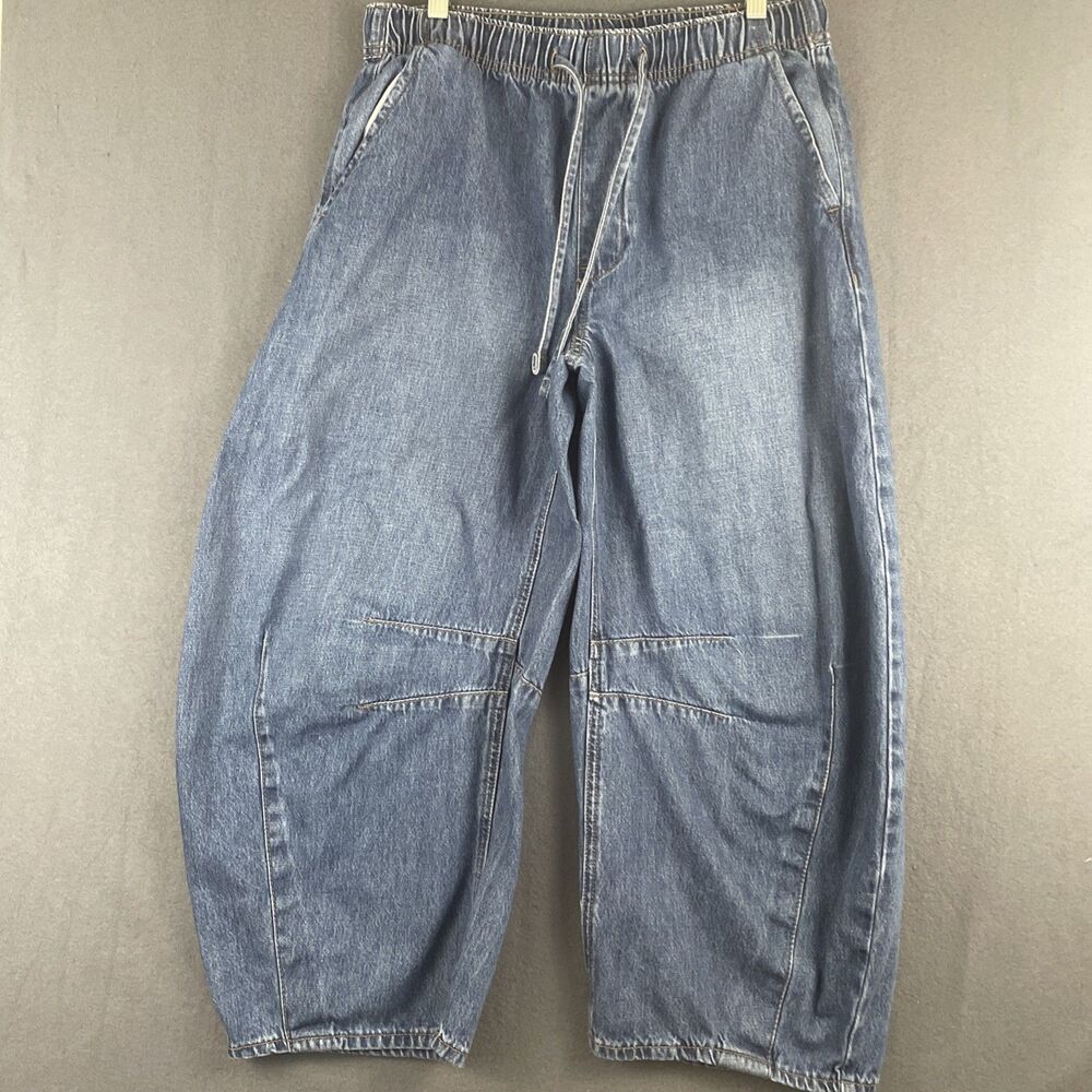 Old Navy Barrel Leg Jeans Women’s S Petite Elastic Waist